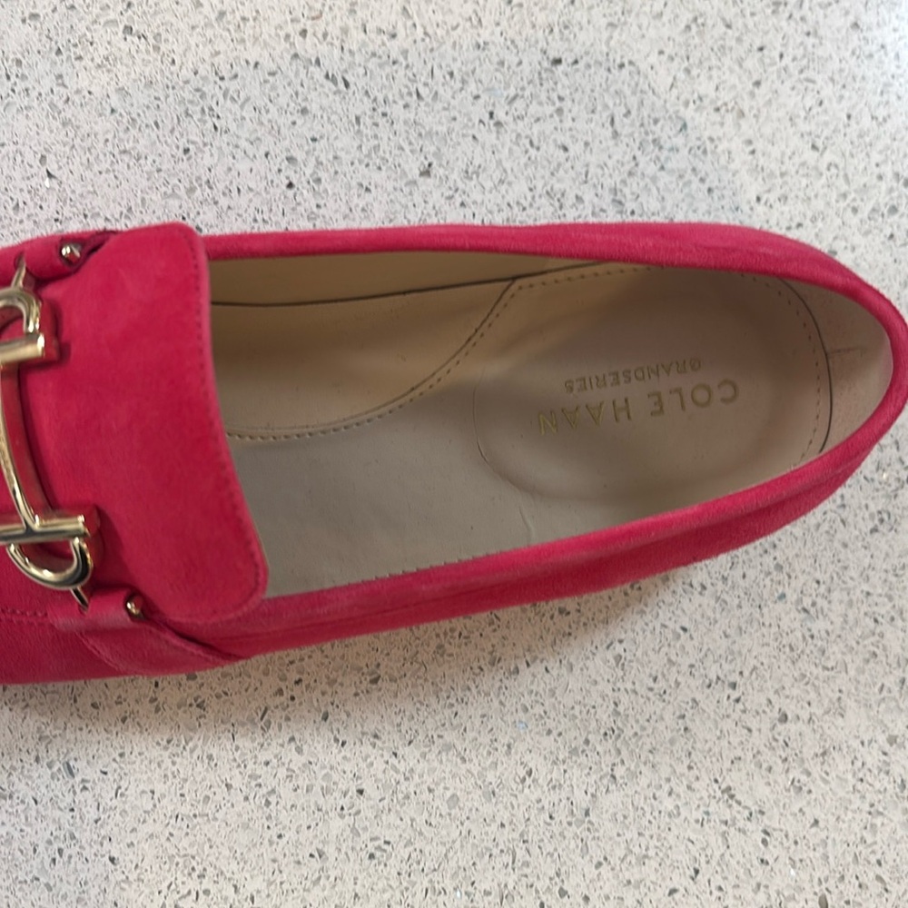 COLE HAAN Modern Classics Bit Loafer Suede Leather Flat Shoes 10 - hot pink - Picture 2 of 7